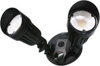 LED Black 2-Light Bullet Flood Light- 3000K Adjustable Dual Head Hardwired Outdoor Security Light, Waterproof Spot Light for Yard, Patio, Garden, Garage, Landscape & Exterior Walls