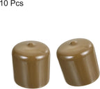 uxcell 10pcs Rubber End Caps 33mm(1 5/16") ID Vinyl Round End Cap Cover Screw Thread Protectors Light Brown