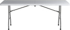 Office Star Resin Rectangle Center-Folding Portable Table for Picnics, Camping, and Tailgating, 6 Feet