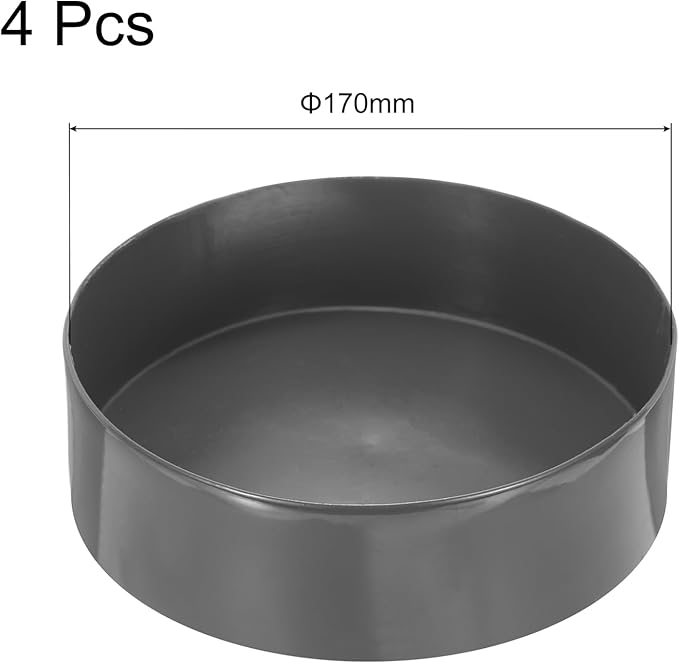 uxcell 4pcs Rubber End Caps 170mm(6.7 Inch) ID Vinyl Round End Cap Cover Screw Thread Protectors Dark Grey, 50mm Height