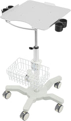Medical Trolley Cart with Locking Wheels - Height Adjustable Mobile Workstation 24-38 inch,5 Casters Rolling Desktop Cart for Dental Clinic, Salon, Lab & Esthetician