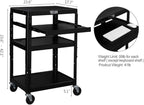 TUFFIOM AV Presentation Cart for Video Projector Laptop Computer, Mobile Workstation Utility Media Cart for School Classroom Office, Rolling Storage Stand with Keyboard Shelf