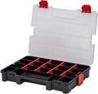 7-Pack Organizer Set – Multi-Size Storage Boxes with Removable Dividers – Hardware, Screw, Craft, and Small Parts Case System for Garage, Workshop, or On-the-Go Kits