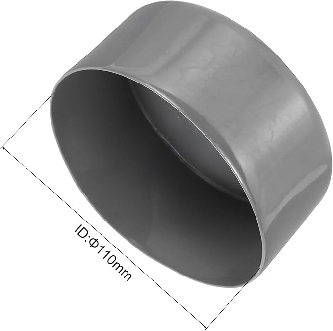 uxcell 4pcs Rubber End Caps 110mm ID Vinyl Round End Cap Cover Screw Thread Protectors Dark Grey, 50mm Height