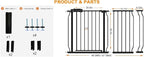 HOOEN 30" Tall Extra Wide Baby Gates for Doorways Stairs 48 to 53 Inch Long Large Pressure Mounted Dog Gates for The House Walk Through Gates Indoor Safety Child Gates for Kids or Pets