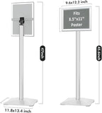 3Packs Heavy Duty Adjustable Pedestal Poster Sign Stand, 8.5x11 Aluminum Open Floor Standing Sign Holder for Vertical and Horizontal View Display (8.5x11,Silver)