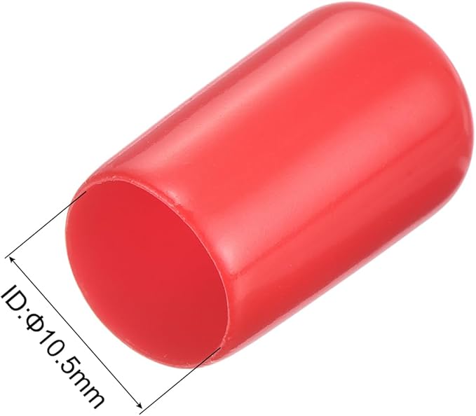 uxcell 10pcs Rubber End Caps 10.5mm ID Vinyl Round End Cap Cover Screw Thread Protector Red