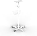 Mount Plus X3 Height Adjustable Aluminium Rolling Stand for Patient Monitor Medical Trolley Cart with Basket and and Locking Casters for Dental Office, Hospital, Clinic