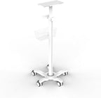 Mount Plus X3 Height Adjustable Aluminium Rolling Stand for Patient Monitor Medical Trolley Cart with Basket and and Locking Casters for Dental Office, Hospital, Clinic