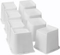 Bed Risers 1 inch, 2 inch, 3 inch, 4 inch, 6 inch, 8 inch Heavy Duty, Oversized Furniture Riser for Couch Sofa Table Chair Leg Frame Dorm, Support up to 6000 Lbs (White 8 Pack, 4 inch)