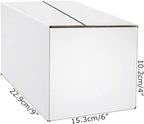Calenzana 9x6x4 Shipping Boxes Set of 25, White Corrugated Cardboard Box for Packing Mailing Small Business