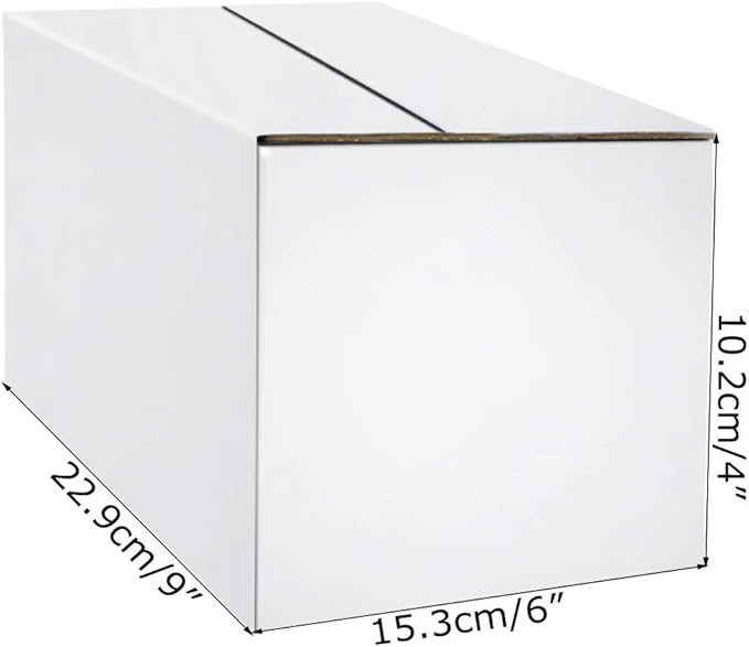 Calenzana 9x6x4 Shipping Boxes Set of 25, White Corrugated Cardboard Box for Packing Mailing Small Business