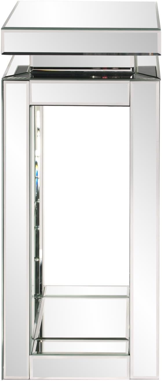 Howard Elliott Small Silver Mirrored Pedestal Accent Table for Home Decoration, Mirrored Finish Design End Table for Bedroom, Entryway or for Any Room, 12 x 12 x 28 Inches