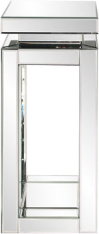 Howard Elliott Small Silver Mirrored Pedestal Accent Table for Home Decoration, Mirrored Finish Design End Table for Bedroom, Entryway or for Any Room, 12 x 12 x 28 Inches