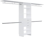 5 Shelf 3 Drawer Closet System for Versatile Storage in Closets, Garages, or Utility Rooms