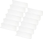 PATIKIL 12 Pack Shelf Dividers for Closet Organization, 9.8x1.18x2.4 Acrylic Closets Separator Kitchen Cabinet Shelves Under Bed Blocker for Bedroom Kitchen Office, Clear