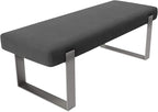 VANT Upholstered Bed Bench - Micro Suede Charcoal Grey - Brushed Nickel - Contemporary Modern, Bedroom Bench Seat, Hallway, or Entryway