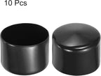 uxcell 10pcs Rubber End Caps 63mm(2 1/2 Inch) ID Vinyl Round End Cap Cover Screw Thread Protector Black