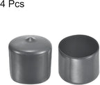 uxcell 4pcs Rubber End Caps 2 1/16"(52mm) ID Vinyl Round End Cap Cover Screw Thread Protectors Dark Grey, 40mm Height