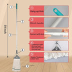 OFO Loop-End String Mop with Extra Head Replacement - Heavy Duty Commercial Industrial Grade Mop, 59Inch Handle for Floor Cleaning Home, Kitchen, Garage, Office and Wooden/Tile Floor