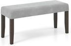 Giantex 42" Upholstered Dining Bench with Velvet Padded Seat, Rubber Wood Legs, 800 Lbs Capacity, Entryway Bench for Bedroom End of Bed, Dining Room, Hallway, Living Room, Kitchen (Grey, 1-Pack)