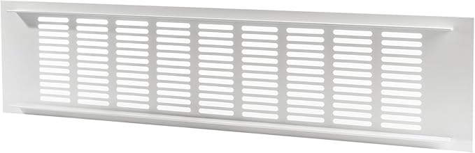Vent Systems 15.75 x 3.94 (Outer Size) Air Supply Ventilation Grille - Pack of 2 - White Aluminum Rectangle Intake/Exhaust Door Vent Deflector - HVAC for Home Improvement Floor, Wall Duct Cover