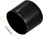 uxcell 5pcs Rubber End Caps 2"(50mm) ID Vinyl PVC Round Tube Bolt Cap Cover Screw Thread Protectors Black