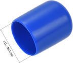 uxcell 10pcs Rubber End Caps 21mm ID Vinyl Round Tube Bolt Cap Cover Screw Thread Protectors Blue