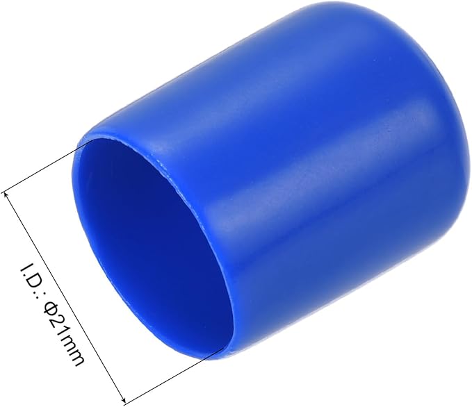 uxcell 10pcs Rubber End Caps 21mm ID Vinyl Round Tube Bolt Cap Cover Screw Thread Protectors Blue