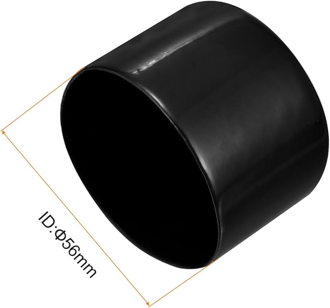 uxcell 5pcs Rubber End Caps 2 3/16"(56mm) ID Vinyl PVC Round Tube Bolt Cap Cover Screw Thread Protectors Black