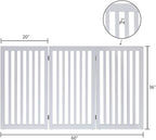 unipaws 36”H Free Standing Pet Gate for Dog Cat, Tall Wooden Gates for Doorway, Stairs, Foldable Pet Fence for The House, Expandable Dog Barrier, Indoor Use, White