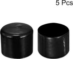 uxcell 5pcs Rubber End Caps 2 1/16"(53mm) ID Vinyl PVC Round Tube Bolt Cap Cover Screw Thread Protectors Black