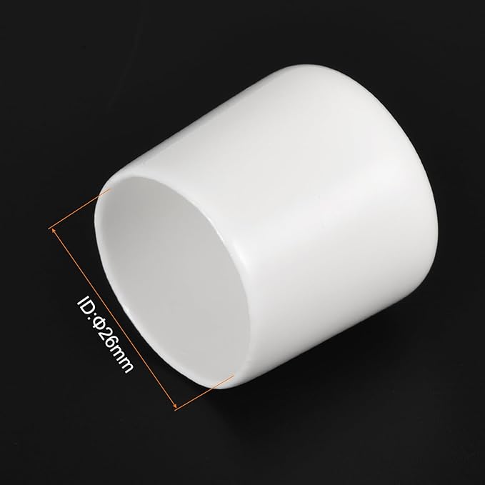 uxcell 5pcs Rubber End Caps 26mm ID Vinyl PVC Round Tube Bolt Cap Cover Screw Thread Protectors White