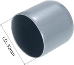 uxcell 10pcs Rubber End Caps 32mm(1.3") ID Vinyl Round End Cap Cover Screw Thread Protectors Grey