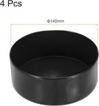 uxcell 4pcs Rubber End Caps 140mm(5 1/2 Inch) ID x 80mm(3 1/8 Inch) H Vinyl Round End Cap Cover Screw Thread Protectors Black