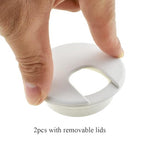 HAHIYO 2Pcs 2Inch/50mm White ABS Plastic U-Shaped Desk Grommet Wire Grommet Cable Management Cord Hole Cover Desk Wire Hole Insert Wire Organizer for Computer Office Home School Equipment Systems