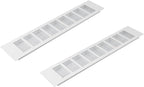 Vent Systems 15.75 x 3.15 Inch (Outer Size) - Pack of 2 - Rectangular Door Vent - White Aluminum Vent Cover, Toe Kick Vent Cover - HVAC for Home, Cabinet Vent - Intake/Exhaust Door Return Air Vent
