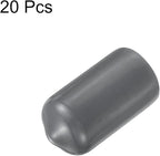 uxcell 20pcs Rubber End Caps 3.5mm ID Vinyl Round Tube Bolt Cap Cover Thread Protectors Dark Grey