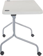 Office Star Resin Multipurpose Flip Training Table with Locking Casters for Home or Office, 4 Feet Light Gray