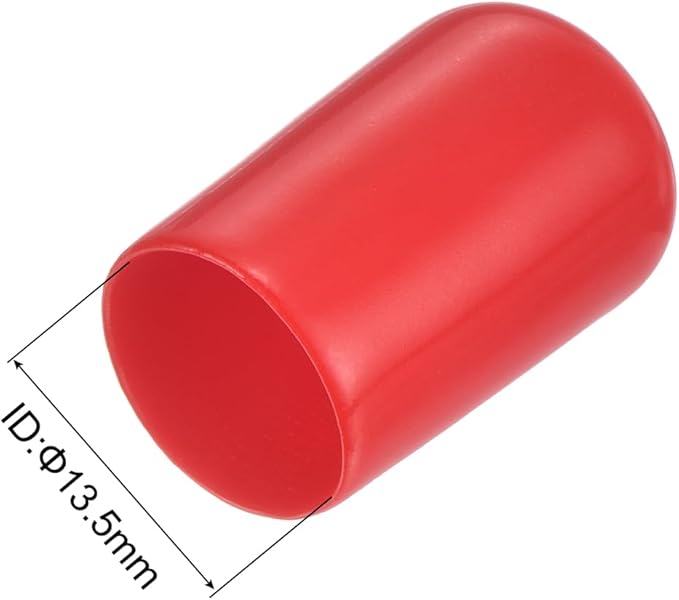 uxcell 10pcs Rubber End Caps 13.5mm ID Vinyl Round End Cap Cover Screw Thread Protector Red