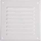 Vent Systems - 5 x 5 Inch (Inner) Pack of 10 White Metal Square Soffit Air Vent Grille Cover, Register Vent Deflector Louver Built-in Mesh HVAC for Bathroom Home Office Kitchen 6.5" x 6.5" (Outer)