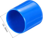 uxcell 10pcs Rubber End Caps 30mm(1 3/16") ID Vinyl Round End Cap Cover Screw Thread Protectors,Blue