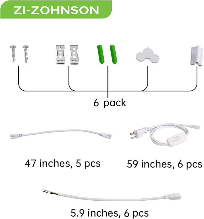6 Pack 4FT Led Shop Lights,30W 3900LM 3000-6500K Tunable,T8 Tube Light with 6CCT,Milky Cover Linkable Fixture Lights for Workshop,Warehouse,Garage,Shop,Barn