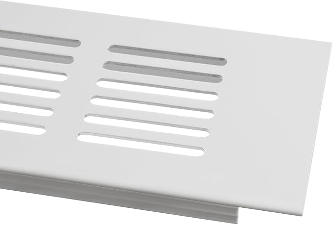 Vent Systems 19.69 x 2.36 Inch (Outer Size) Air Supply Ventilation Grille - Pack of 2 - White Aluminum Rectangle Intake/Exhaust Door Vent Deflector - HVAC for Home Improvement Floor, Wall Duct Cover