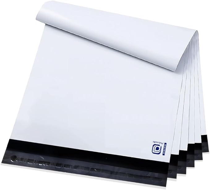 POLYSELLS 25 pcs 24x24 Inches White Poly Mailers Shipping Envelopes, Strong Adhesive Sealing, Waterproof, and Tear-resistant Postal Mailing Bags for Clothing, Books, and Accessories