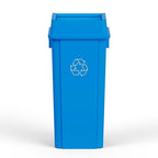 23 Gallon Blue Square Commercial Trash Garbage Can with Lid | Outdoor Office Restaurant School Kitchen