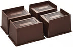 Bed Risers 4 Inch Heavy Duty, Oversized Furnitures Risers 4 inch Support 6000 lbs, Bed Table Rising Blocks, Fits for Couch, Sofa, Chair, Furniture Lifts 4 Pack,Dark Brown
