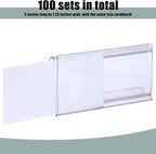 Kathfly 100 Pcs Plastic Wire Shelf Label Holder, Sign and Ticket Holder Clips with Paper Insert Area 3"x1.25" Compatible with Metro 1-1/4 Inch Shelves, Label Inserts Included