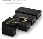 Oirlv Solid Wood Minimalism Style Jewelry Display Stand Showcase Jewelry Organizer Black Square Holder (SM05305)