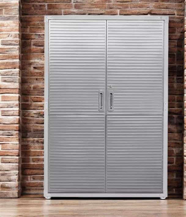 Heavy Duty Storage Solid Stainless Steel Cabinet with Lockable, Adjustable Shelf, Metal Garage Organizer (Granite, 48" W x 24" D x 72" H)